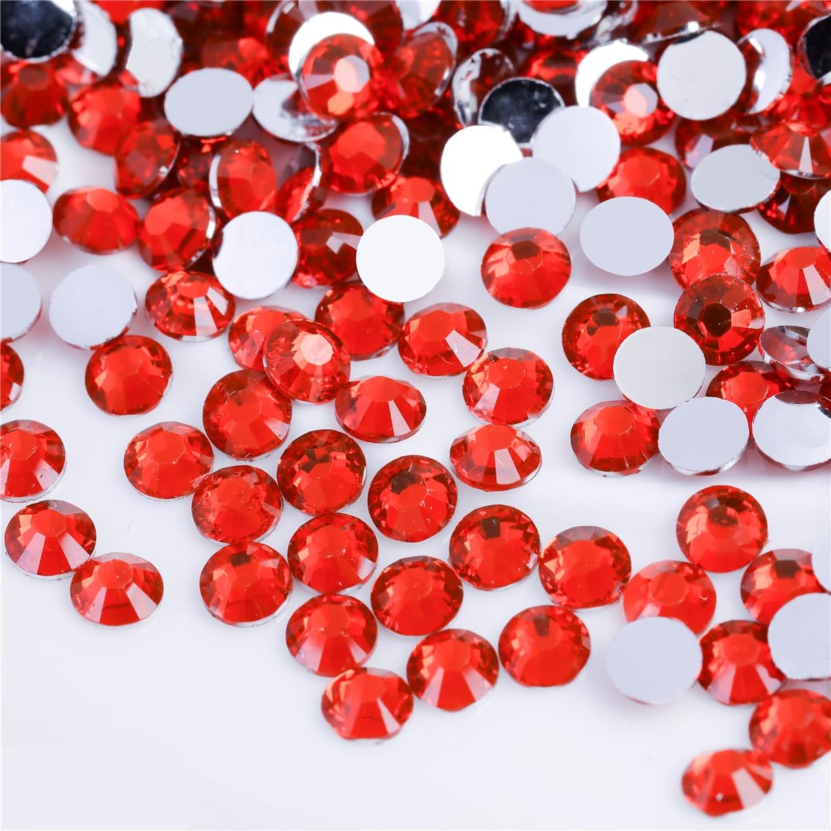 1500 Pieces SS16 4mm Flatback Rhinestones Clear Glass Round Gems Crystals for Nail Art DIY Crafts Clothes Shoes Bags （Light Red）-GlimoraGlow