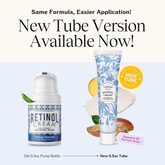 LilyAna Naturals Anti Aging Retinol Face Cream for Women – Wrinkle & Neck Cream for Firming, Retinol Moisturizer for Face with Hyaluronic Acid, Hydrating Night Cream for Fine Lines, Collagen Boost-GlimoraGlow