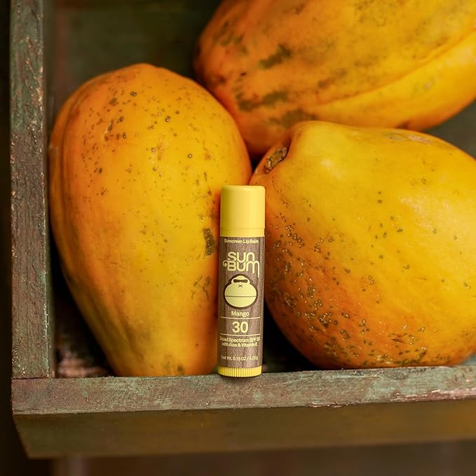 Sun Bum SPF 30 Sunscreen Lip Balm | Vegan and Cruelty Free Broad Spectrum UVA/UVB Lip Care with Aloe and Vitamin E for Moisturized Lips | Mango Flavor |.15 oz-GlimoraGlow