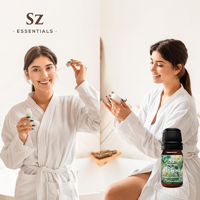 Jasmine Absolute Essential Oil – 100% Pure & Undiluted – 4 Jasminum Species – Divine Floral & Exotic Scent! – Aromatherapy & Natural Perfumery - Therapeutic Grade & Vegan – 0.17oz (5mL)-GlimoraGlow