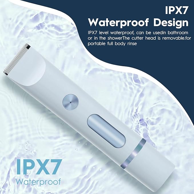 2025 Upgraded Dermave Bikini Shaver - 2 in 1 Bikini Trimmer for Women with LCD Display, Dual Head Cordless Electric Shaver, IPX7 Waterproof Wet/Dry Body Hair Trimmer for Face,Blue-GlimoraGlow