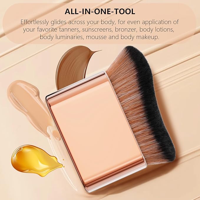docolor Self Tanner Brush Body Makeup Brush for Flawless Face and Body Makeup, Sunless Tanner Blending Brush Body Brush for Self Tanner, Bronzer, Foundation, Vegan & Cruelty Free-GlimoraGlow