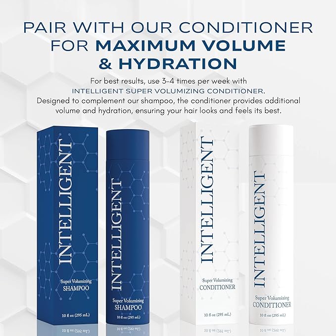 Intelligent Super Volumizing Hair Loss Shampoo - Strengthens Weakened Hair and Maximizes Volume | 10 fl oz (290 ml)-GlimoraGlow