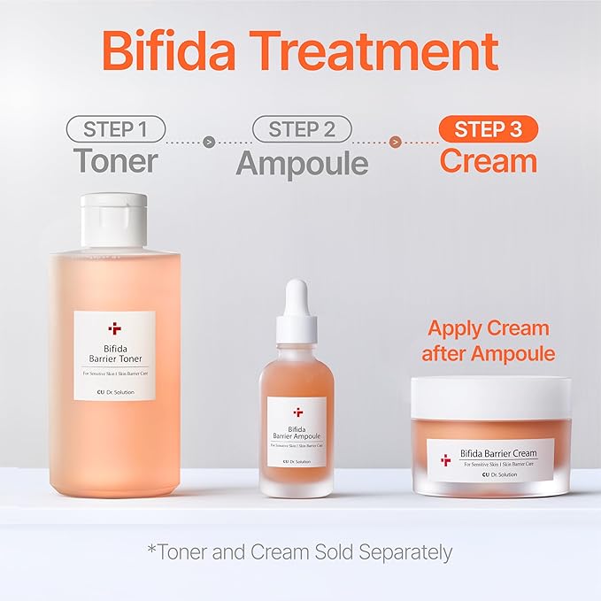Bifida Barrier Cream, Moisturizing CUSKIN Korean Moisturizer Skincare with Ceramide NP, Squalane, and Hyaluronic Acid for Hydration and Skin Elasticity, 50ml (1.69 Fl. Oz.)-GlimoraGlow