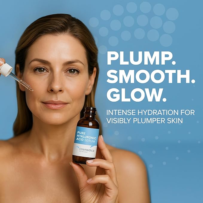 Hyaluronic Acid Serum for Skin 100% Pure Anti Aging Intense Hydration Moisture Non greasy Paraben free, Wrinkle Reducing and Brightening Serum (Pro Formula) 2oz-GlimoraGlow