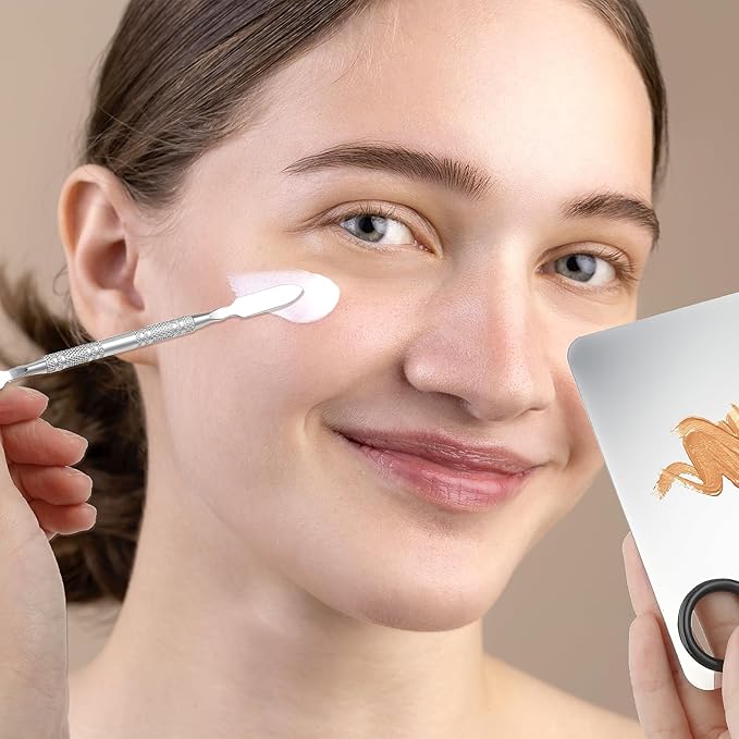 10-in-1 Makeup Spatula and Powder Puff Set with Professional Cosmetic Palette Triangle Puff for Eye Shadow Spatula Facial Cosmetic Makeup Tool for Eyelashe Body-GlimoraGlow