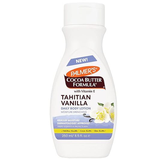 Palmer's Cocoa Butter Formula Tahitian Vanilla Body Lotion, 8.5 Oz, Daily Moisturizing Lotion for Dry Skin with Shea Butter & Vitamin E, Hydrates & Protects, Helps Provide 48-Hour Deep Moisture-GlimoraGlow