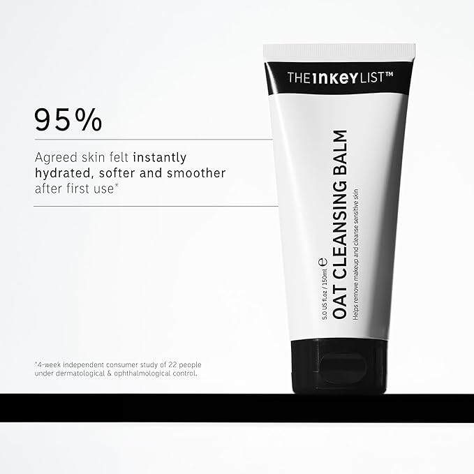 The INKEY List Oat Cleansing Balm 5 Fl Oz/150ml, Dissolves Makeup, Nourishing Skincare, Gentle Cleanser, Vegan Friendly, Suitable For All Skin Types-GlimoraGlow