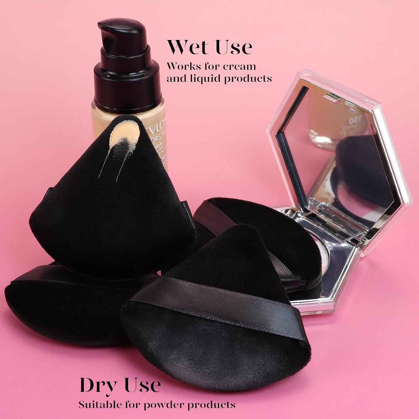 BEAKEY 12pcs Powder Puffs for Face Powder Triangle Powder Puff for Loose and Cosmetic Foundation, Makeup Puff for Contouring, Cloud Kiss Beauty Makeup Tools-GlimoraGlow