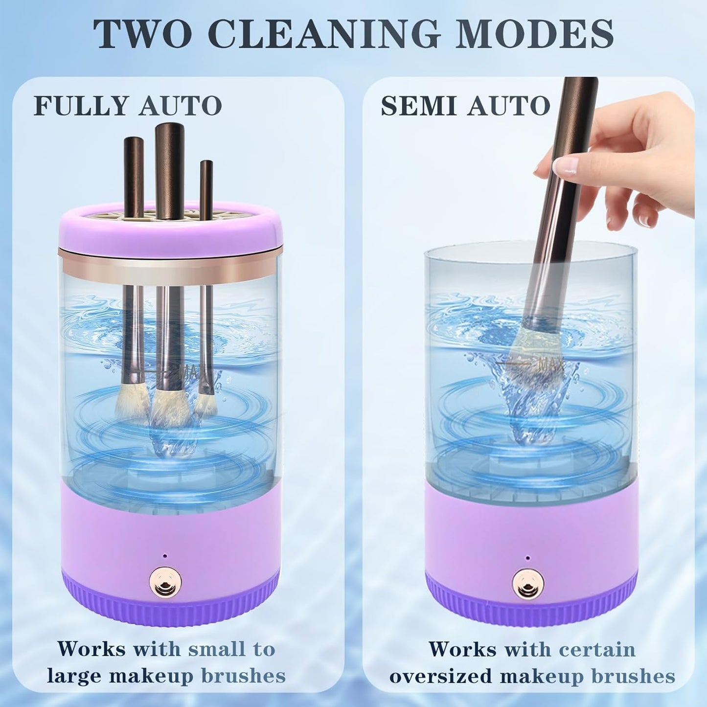 Makeup Brush Cleaner,Low noise and 8000 RPM Electric Makeup Brush Cleaner Machine for Deep Cleaning,Automatic Spinning Cosmetic Brush Cleaner for All Size Makeup Brushes and Sponges(purple)-GlimoraGlow