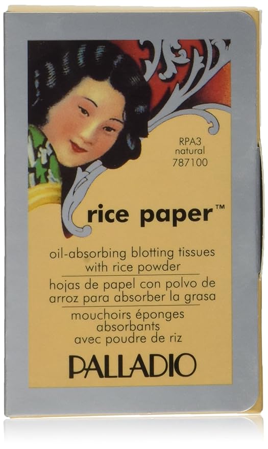 Palladio Rice Paper Facial Tissues for Oily Skin, Face Blotting Sheets Made from Natural Rice, Oil Absorbing Paper with Rice Powder, 2 Sided, Instant Results, Natural, 40 Count, Pack of 1-GlimoraGlow