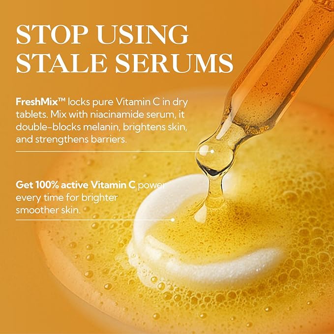 LANBENA Revolutionary Vitamin C Tablets Serum for Face, Illuminating Fcae Serum With Niacinamide, Brightening Anti-Aging Essence for Sensitive Skin, Non-Greasy, Reduces Dark Spots & Wrinkles (1.05 Oz)-GlimoraGlow