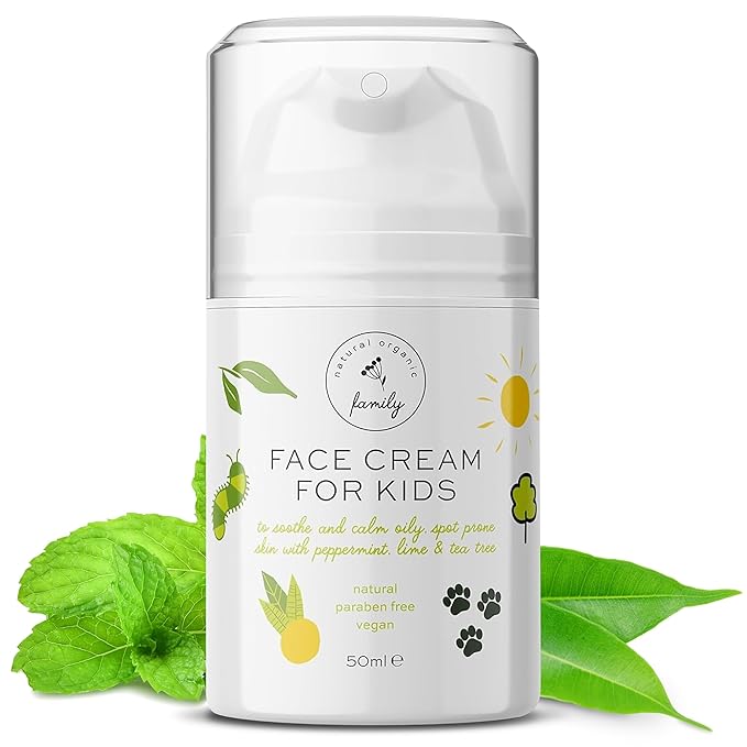 Face Moisturizer with Hyaluronic Acid Face Cream for Kids - Facial Cream & Gentle Moisturizer with Strawberry Extract & Vitamin E - Daily Facial Cream Moisturizer for Dry & Sensitive Skin 50ml-GlimoraGlow