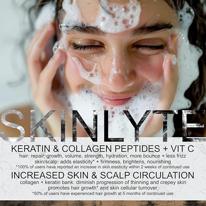 Natural Hair & Whole Body Bar Soap -Hair & Skin Treatment- Keratin & Collagen Peptides | Hair: Promotes Growth, Repair, Strength, Volume | Skin: Anti-Aging, Firm, Elasticity w/Organic Sulfur-GlimoraGlow