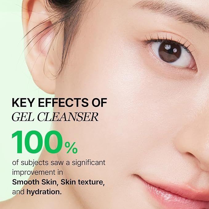 Gel Cleanser, Big Size, Gentle Exfoliation and Face cleanser for Sensitive Skin, Korean Skin Care, Vegan, 6.93 Fl Oz-GlimoraGlow