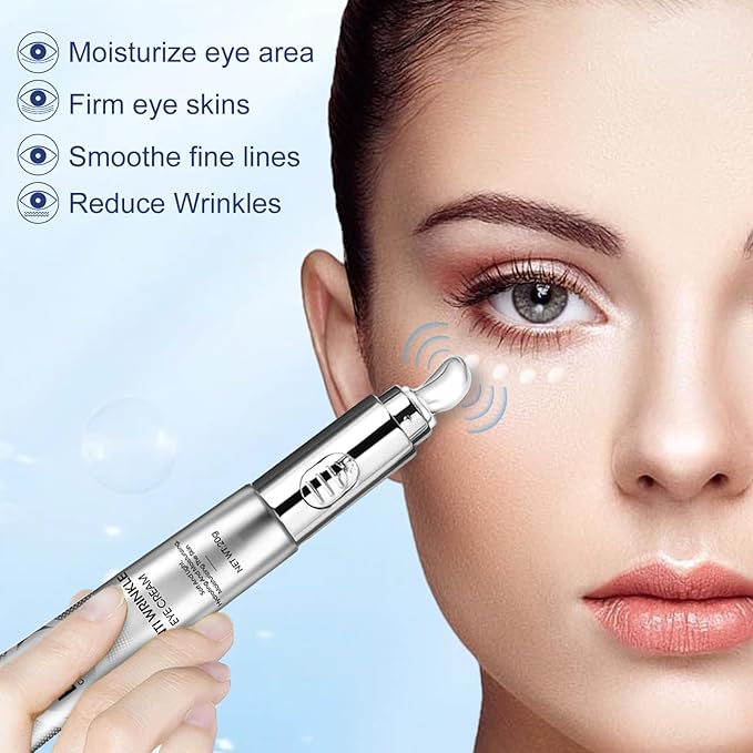 20g Eye Cream with Electric Massage, Moisturizing Anti-Wrinkles Eye Cream, Anti Aging Eye Cream for Dark Circles and Puffiness, Results in 3-4 Weeks to Reduce Fine Lines-GlimoraGlow