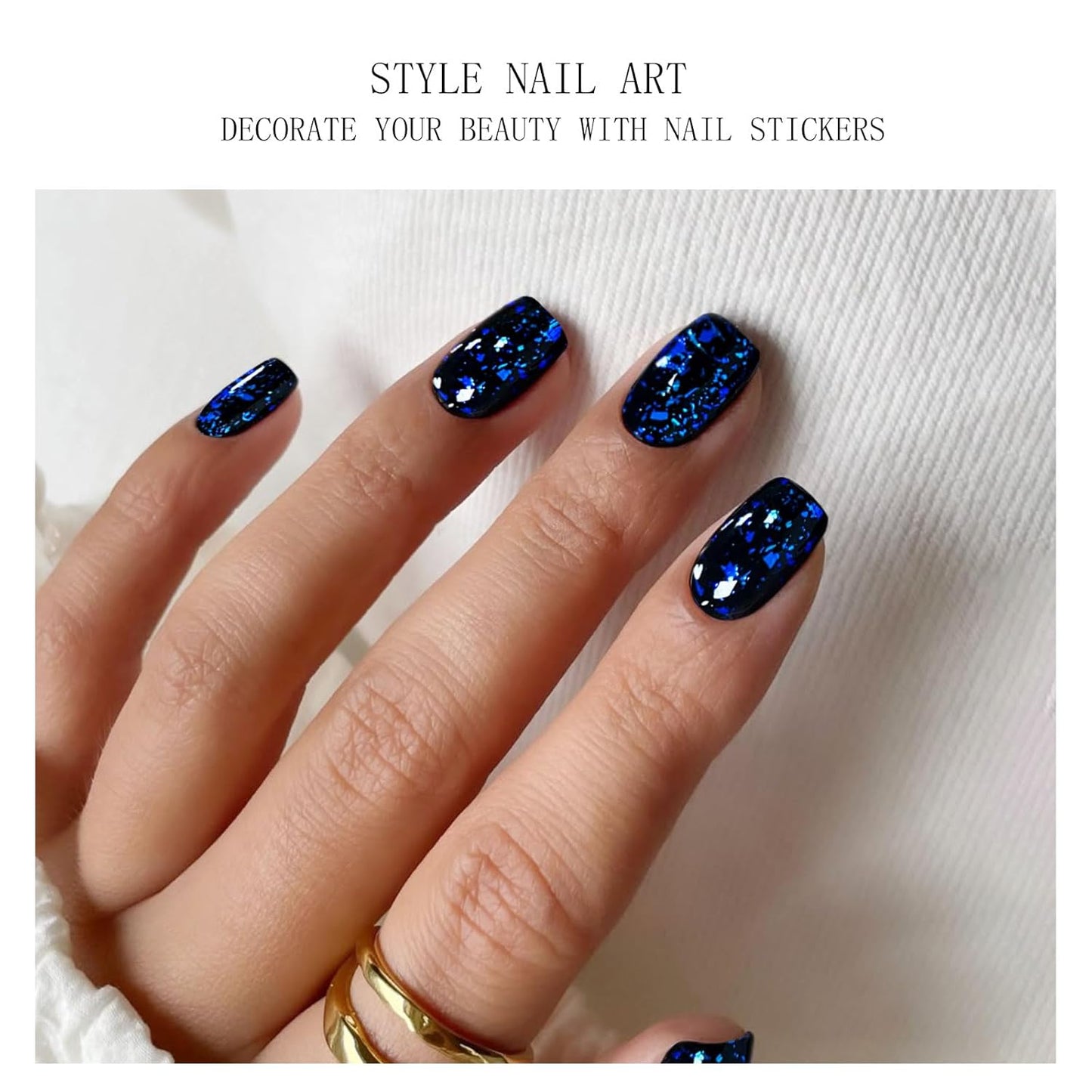 JMEOWIO Gel Nail Stickers Dark Blue Green Semi Cured Gel Nail Strips Wraps UV/LED Nails Art Design Decoration Accessories-GlimoraGlow