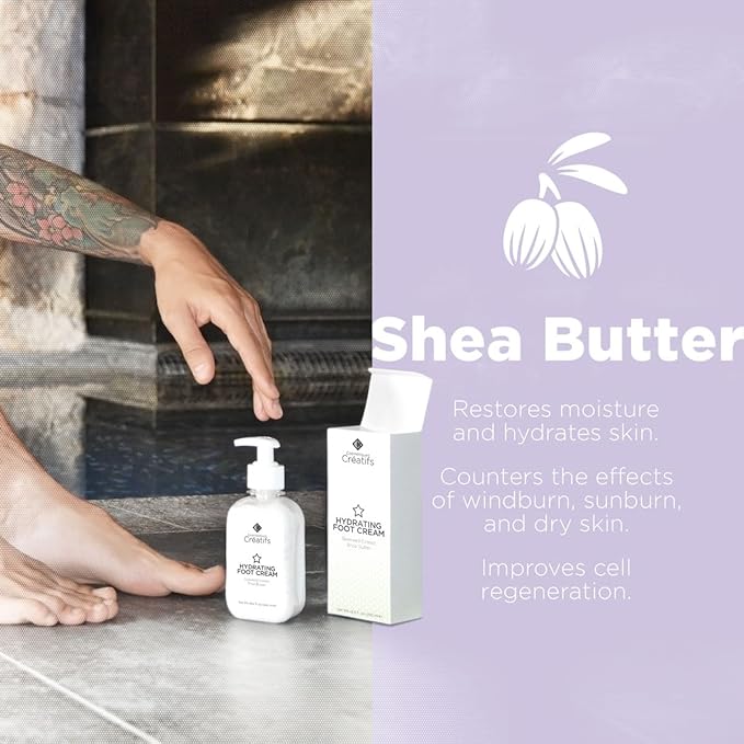 Hydrating Foot Cream for Dry Cracked Heels and Feet, 8.5 fl. oz., Deep Moisturizing Seaweed Extract and Shea Butter, Restores Soft Supple Skin-GlimoraGlow