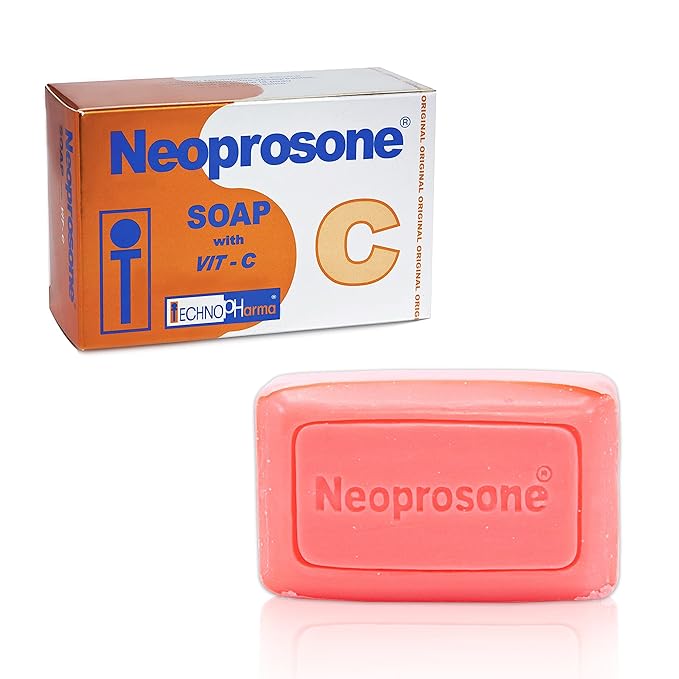 Neoprosone Skin Brightening Soap, 2.82 oz / 80 g, Hyperpigmentation Soap, Cleansing Bar, Fade Dark Spots on Knees, Elbows, Face, Private Areas, with Vitamin C and Castor Oil-GlimoraGlow