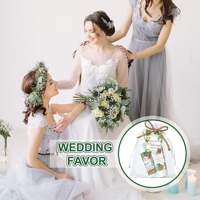 200 Pcs Baby Shower Wedding Party Favors Gift Set, 50 Pcs Baby Shower Hand Cream and 50 Lip Balm for Wedding Bridesmaid Guests Gift Supplies with 50 Organza Bag 50 Thank You Tag(Tropical)-GlimoraGlow