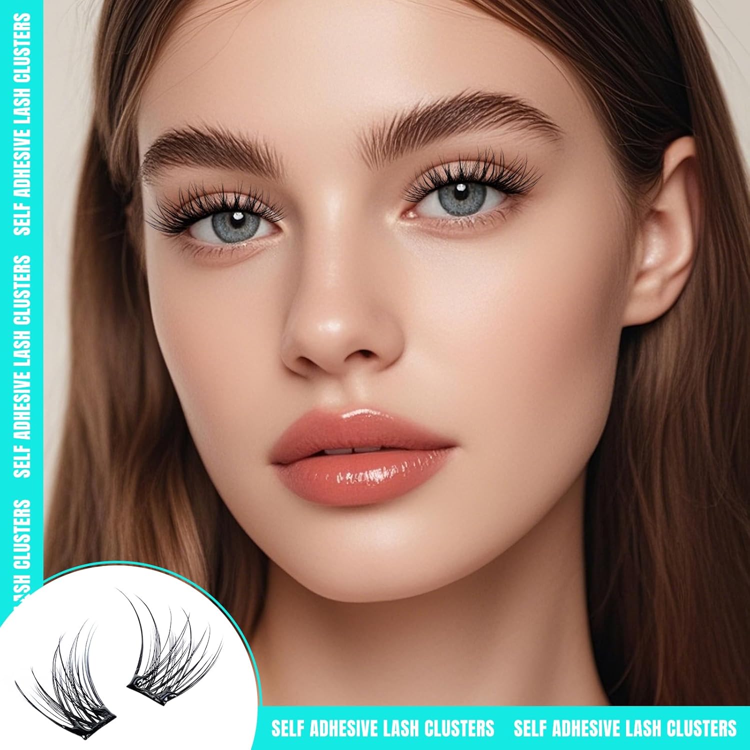 120PCS Self Adhesive Eyelashes Natural C Curl 8-16mm Self Adhesive Lash Clusters,No Lash Glue Needed,Impress Lashes Wide Stem Lashes Extension-GlimoraGlow