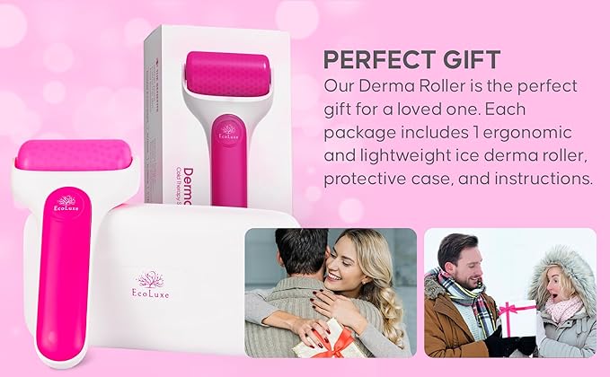 Skincare Ice Roller- Premium Facial & Eye Massage Roller with Freezer Case for Extended Cooling, Pain & Shingles Relief, Reduce Puffiness & Redness, Lymphatic Drainage, & Sun Relief-GlimoraGlow