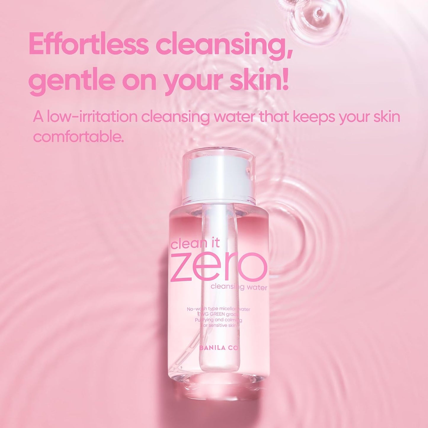 BANILA CO Clean It Zero Pure Cleansing Water | Gentle Cleanser for Sensitive Skin | Micellar Water Makeup Remover No Rinse & Oil Free (310ml / 10.48 fl.oz)-GlimoraGlow