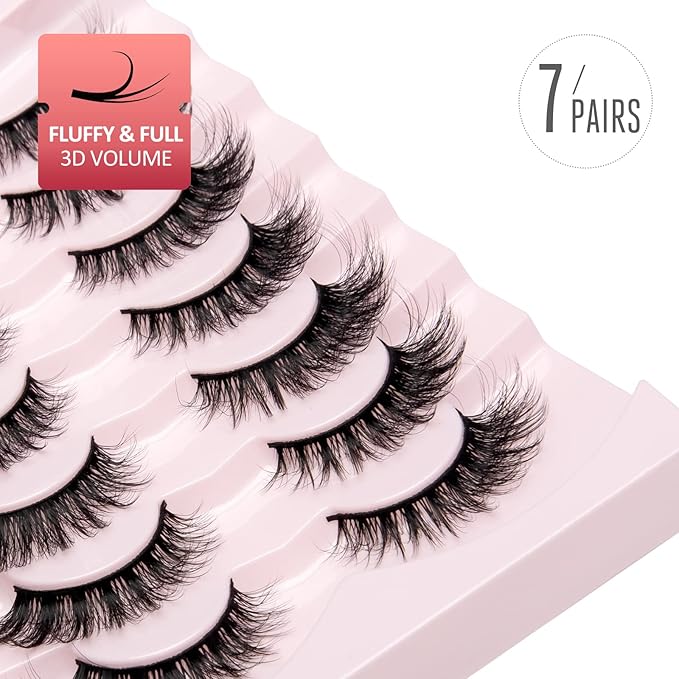 Onlyall Lashes Mink False Eyelashes Natural Wispy Lashes Soft Faux Mink Lashes Fluffy False Lashes 16MM A04-GlimoraGlow