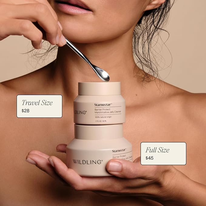 Wildling Starnectar Jelly Cleanser – Daily Hydrating Makeup Remover Face Wash – Gently Cleanse, Remove Makeup, Brighten, Soften, Repair Skin Barrier – Alcohol Free, 100% Natural, Vegan, Cruelty-Free-GlimoraGlow