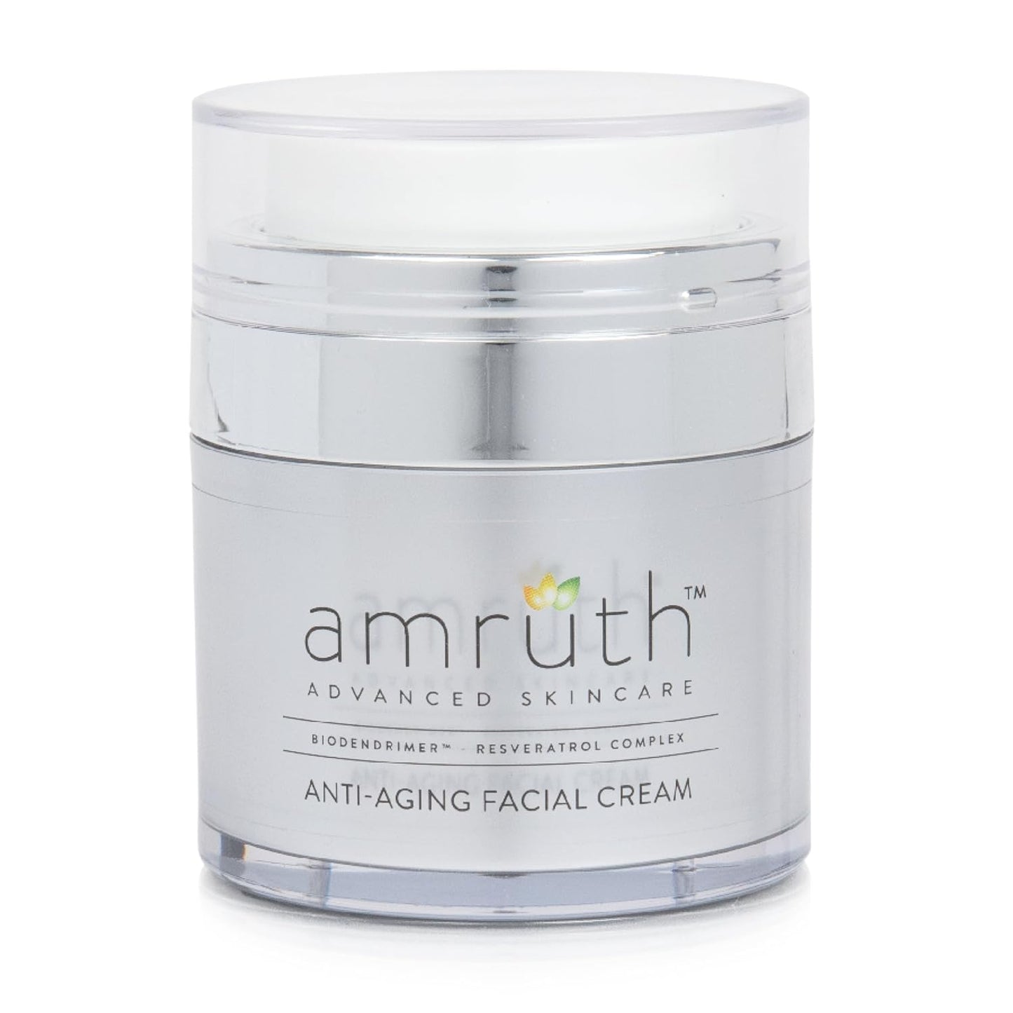Amruth Resveratrol Daily Anti-Aging Facial Cream, 1oz Jar with Pump, Lightweight, Firms and Nourishes Skin, Smooths Appearance of Fine Lines and Wrinkles-GlimoraGlow