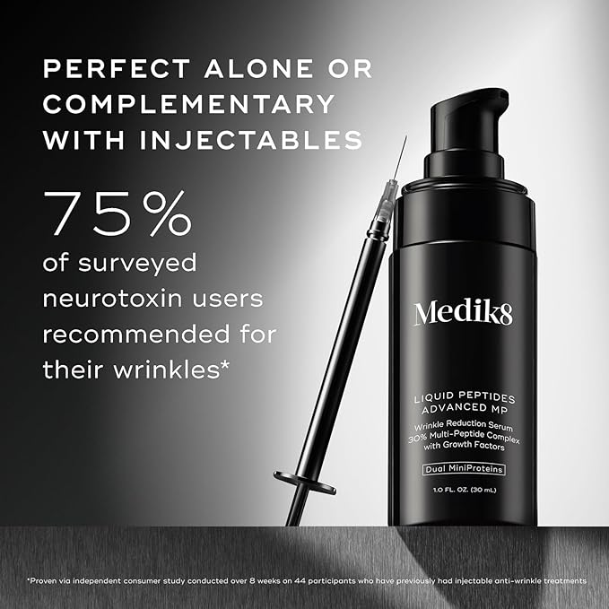 Medik8 Liquid Peptides Advanced MP - Peptide Serum - Face Serum for Wrinkle Reduction - Hydrating and Supports Collagen, Hyaluronic Acid - 1 oz-GlimoraGlow