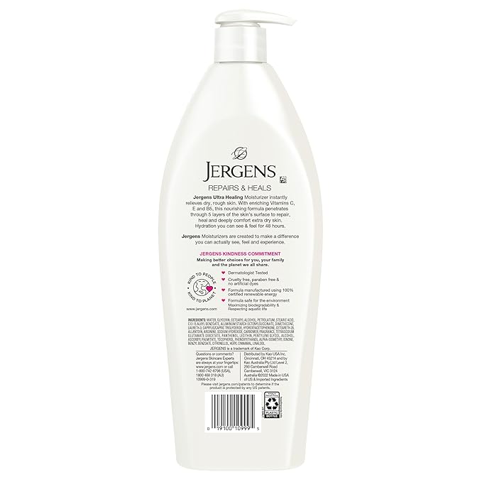 Jergens Ultra Healing Dry Skin Moisturizer, White 21 Fl Oz-GlimoraGlow
