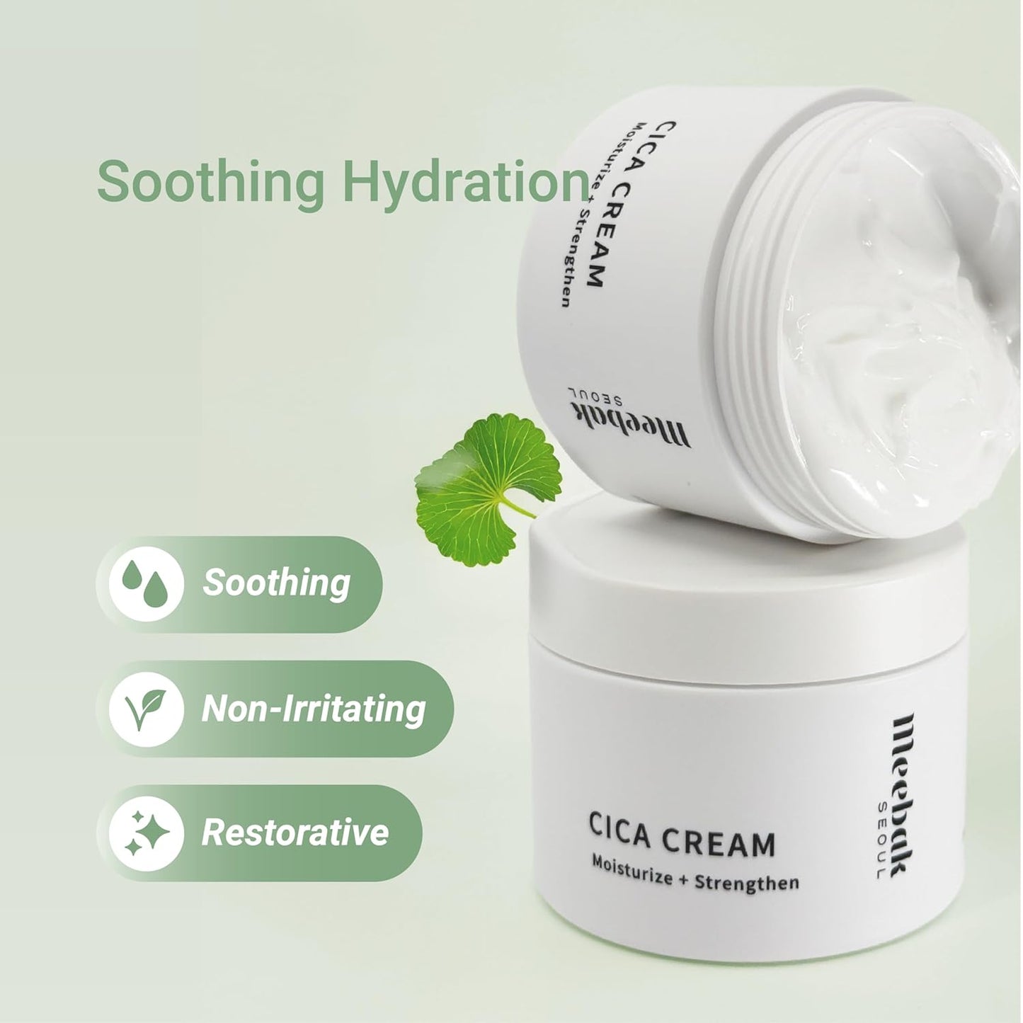 Meebak Cica Cream | Daily Repair Moisturizer with Niacinamide, Ceramide, & Retinol | Deep Hydration & Soothing | Locks in Moisture | Suitable for Sensitive Skin-GlimoraGlow