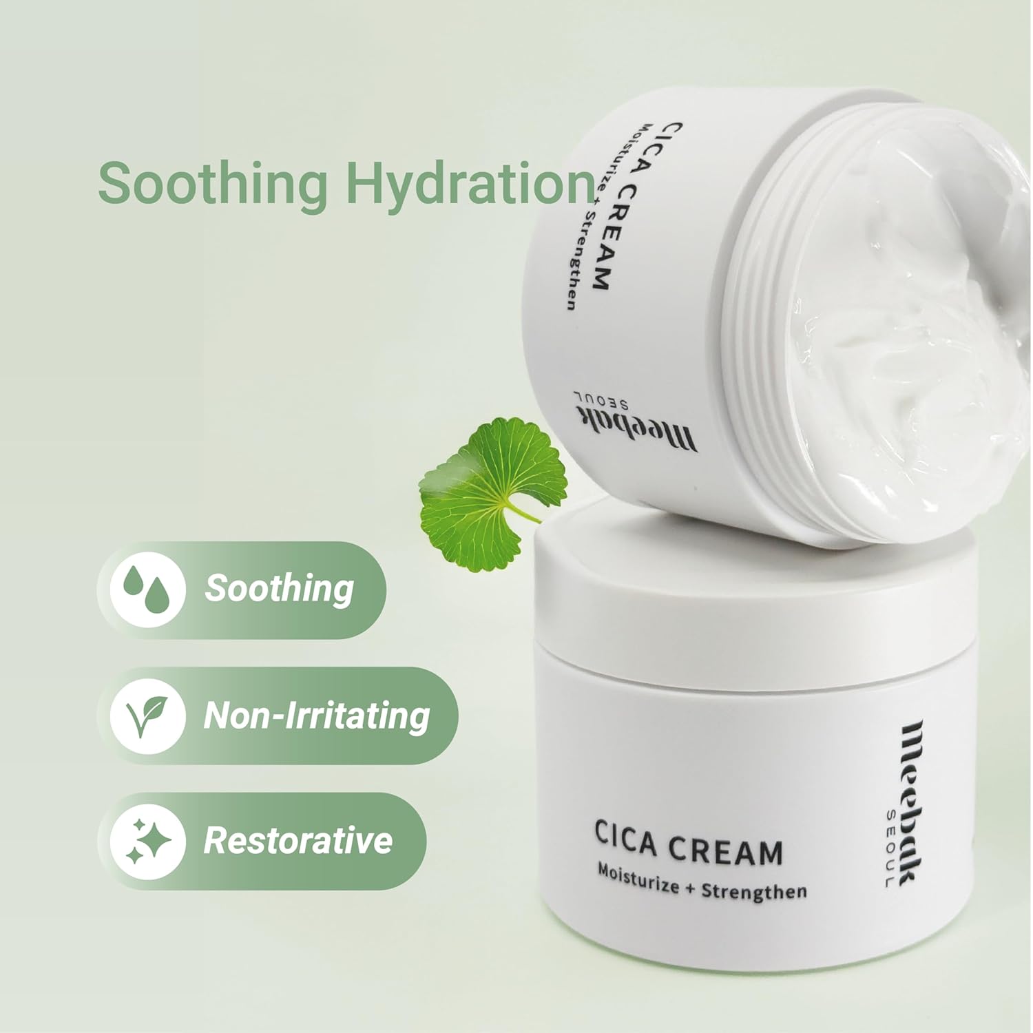 Meebak Cica Cream | Daily Repair Moisturizer with Niacinamide, Ceramide, & Retinol | Deep Hydration & Soothing | Locks in Moisture | Suitable for Sensitive Skin-GlimoraGlow