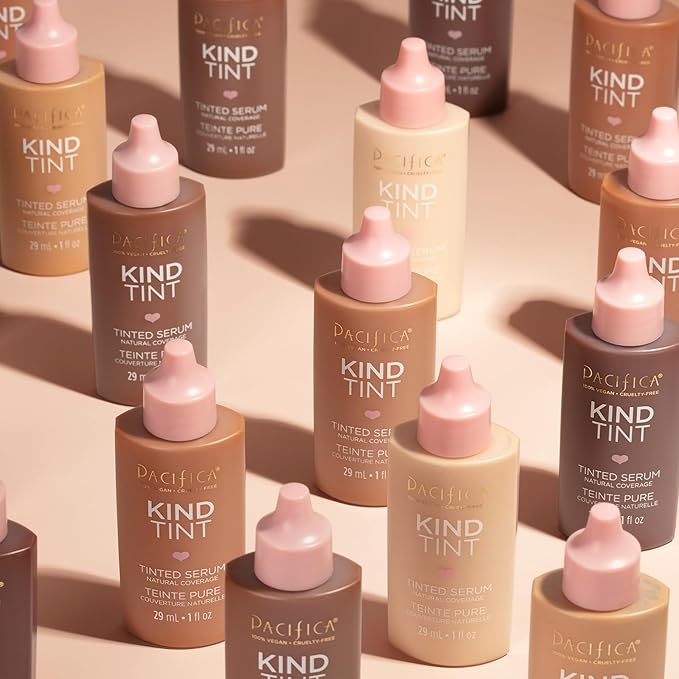 Pacifica Beauty Kind Tint Tinted Serum, Skincare, Vegan Collagen, Hyaluronic Acid, Vitamin C, Niacinamide, Caffeine, Hydrating, Lightweight Foundation, Natural Dewy Skin, Shade 13, 1 fl oz (1 Count)-GlimoraGlow