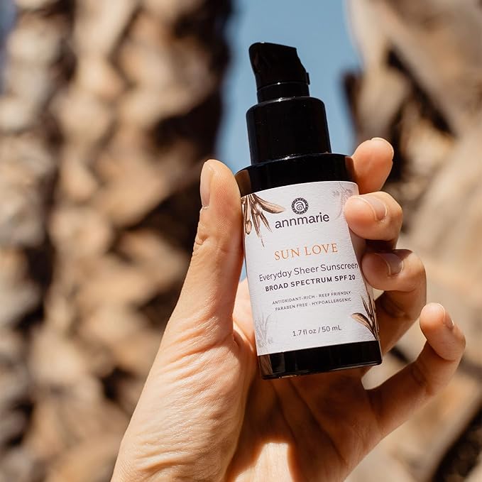 Annmarie Skin Care Sun Love SPF 20 Sunscreen - Reef Safe. - Non-Nano Zinc Oxide Sunscreen with Moisturizing Organic Pumpkin, Sunflower, Hemp Seed Oils, Lightweight & Sheer Sunscreen (50mL, 1.7 fl oz)-GlimoraGlow