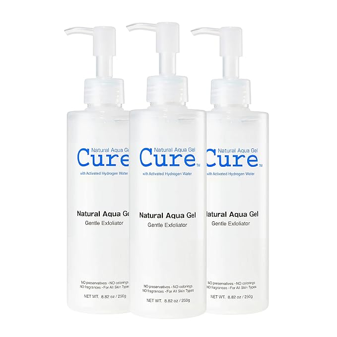 Cure by Toyo | Aqua Gel Gentle Exfoliator | Clear and Softer Skin | Non-Abrasive Face and Body Cleanser | Sensitive Skin | 3 Pack-GlimoraGlow