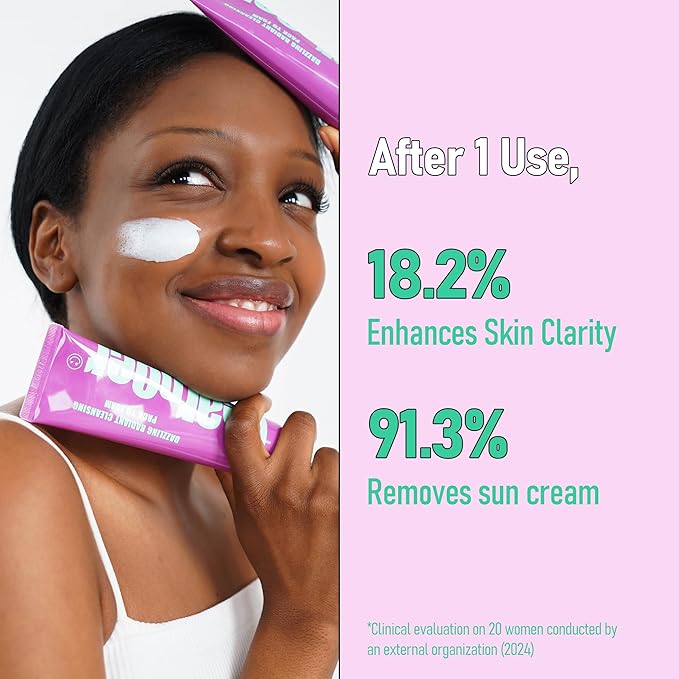 Dazzling Radiant Cleansing Pack to Foam – 3-in-1 Wash-Off Mask & Exfoliator & Cleanser w/Fresh Grape Extract & Niacinamide – Vitamin C and Resveratrol for Dry, Dull Skin (3.38 fl oz)-GlimoraGlow