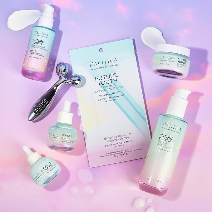 Pacifica Future Youth Stainless Steel Face Roller – Cooling Dual Gua Sha Facial Massager for Sculpting, Contouring & De-Puffing – Anti-Aging Skin Care Tool for Wrinkles & Fine Lines Lymphatic Drainage-GlimoraGlow