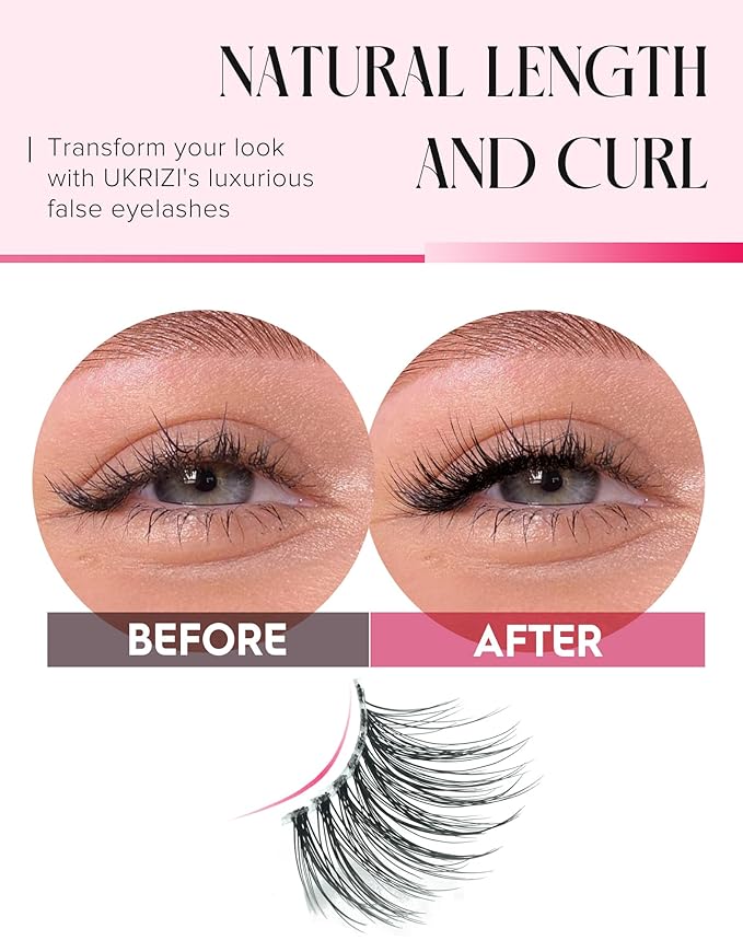 Half Lashes Natural Lashes Wispy Lashes Corner Lashes 3/4 False Eyelashes Natural Half Eyelashes Clear Band Lashes W05-GlimoraGlow