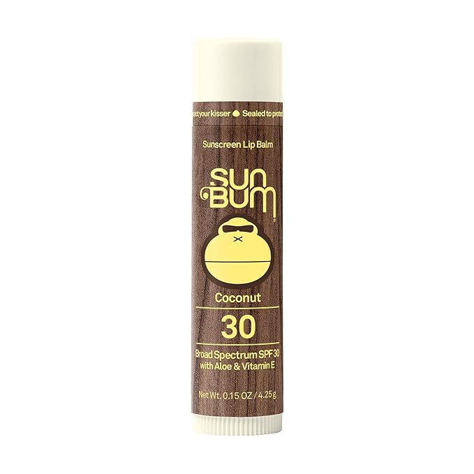 Sun Bum SPF 30 Sunscreen Lip Balm | Vegan and Cruelty Free Broad Spectrum UVA/UVB Lip Care with Aloe and Vitamin E for Moisturized Lips | Coconut Flavor |.15 oz-GlimoraGlow