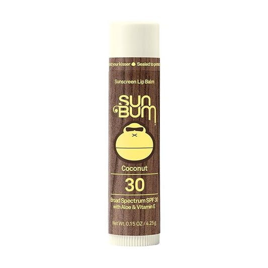 Sun Bum SPF 30 Sunscreen Lip Balm | Vegan and Cruelty Free Broad Spectrum UVA/UVB Lip Care with Aloe and Vitamin E for Moisturized Lips | Coconut Flavor |.15 oz-GlimoraGlow