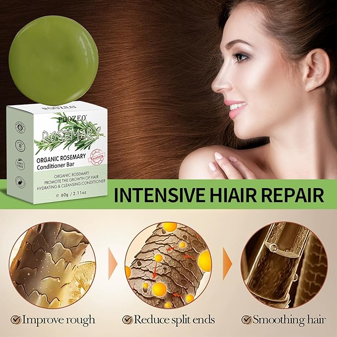 2 Pack Rosemary Shampoo Conditoner Bar Set,Thinning Hair-Volume Shampoo & Conditioner Bar for Men and Women,Hair Thickening & Regrowth Treatment,Hair Growth Soap for Anti-Hair Loss-GlimoraGlow