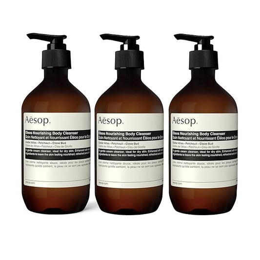 Aesop Eleos Nourishing Body Cleanser | Hydrating Ingredients For Refreshed, Soft Skin | Enriched With Emollients, Humectants, Purifying Botanicals | 500mL / 16.9oz (Pack of 3)-GlimoraGlow