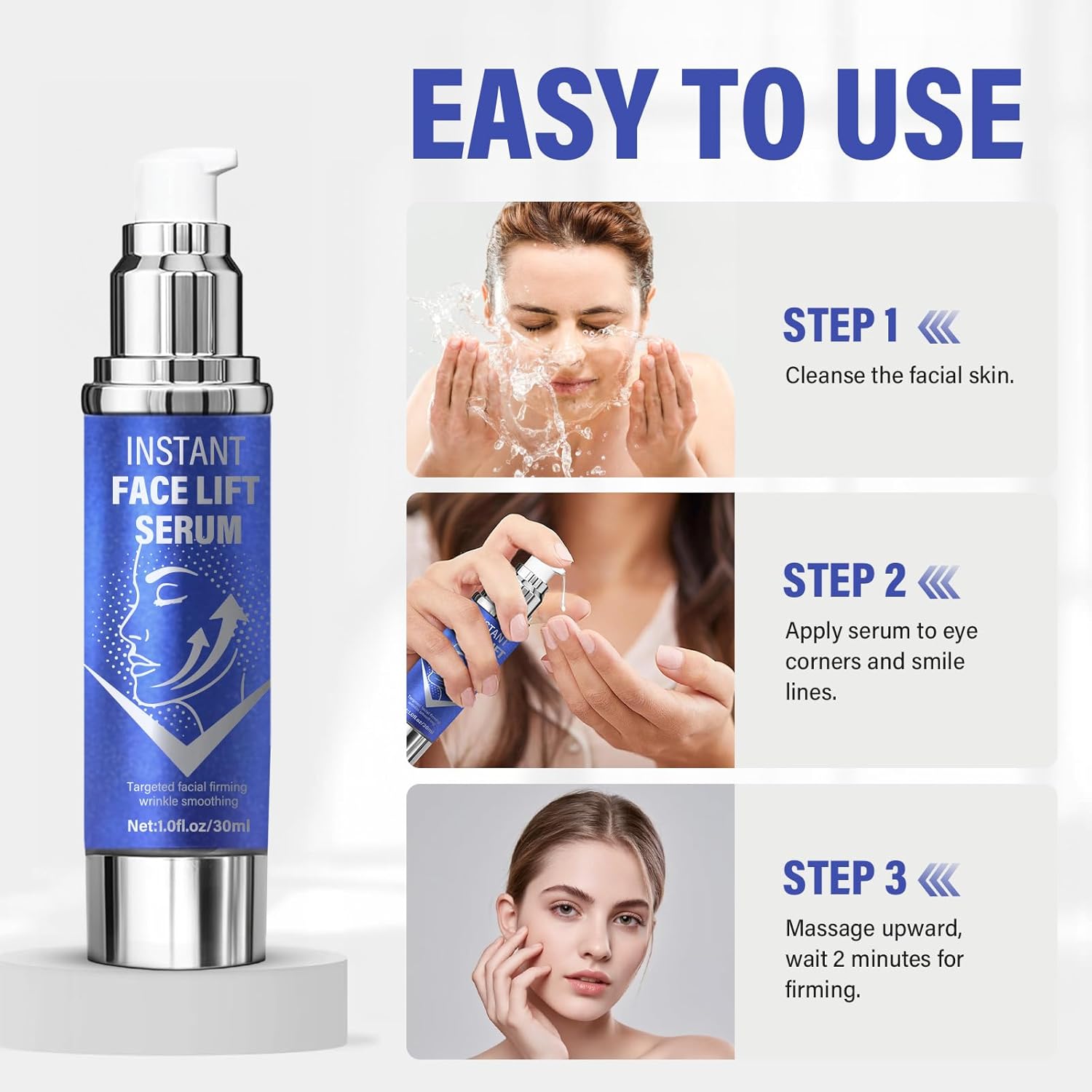 Instant Face Lift Serum，Face Lifting & Skin Tightening, Smooth Fine Lines, Pores and Deep Wrinkles,1Fl Oz-GlimoraGlow