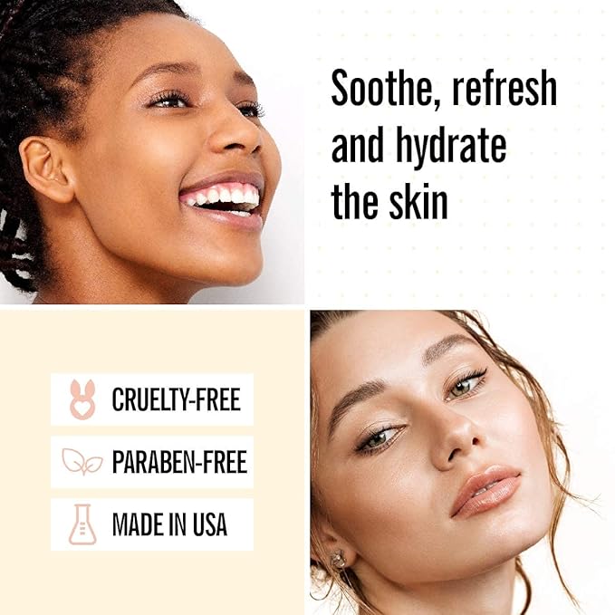 VALJEAN LABS Face Mist - Calm | Rosewater + Glycerine | Calms, Moisturizes, Soothes | Helps to Even Complexion | Paraben Free, Cruelty Free, Made in USA (8 oz)-GlimoraGlow