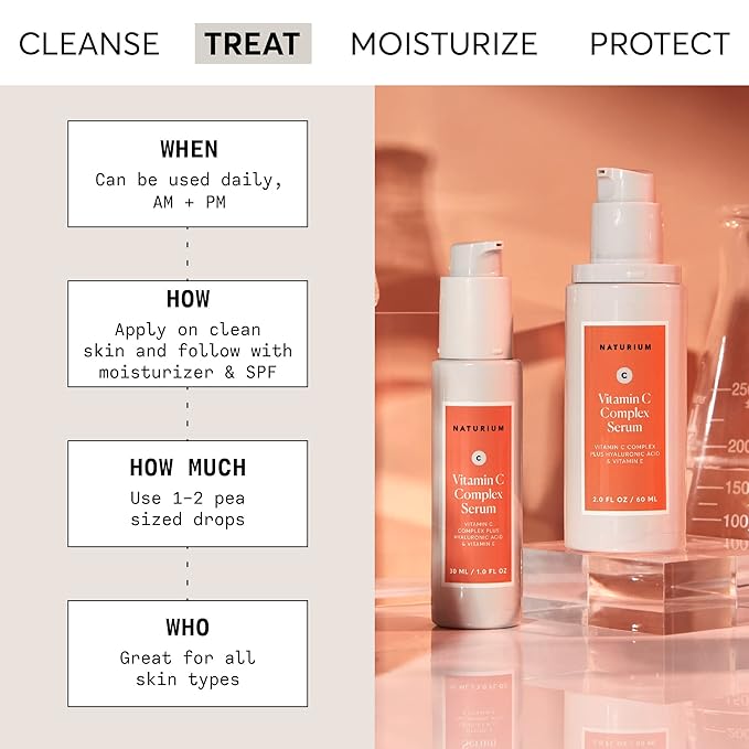 Naturium Vitamin C Complex Face Serum, Anti-Aging Facial Treatment with Hyaluronic Acid & Vitamin E, 1 oz-GlimoraGlow