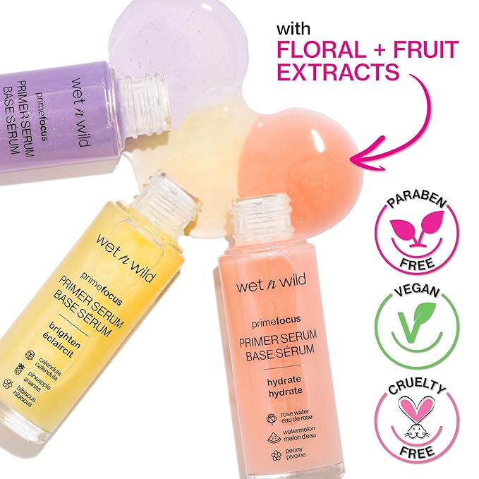 wet n wild Prime Focus Facial Serum Primer Makeup Extending, Hydrating Face Skin Care Product, Reduces Fine Lines And Wrinkles, For Repairing Dry Skin, Retinol Alternative-GlimoraGlow