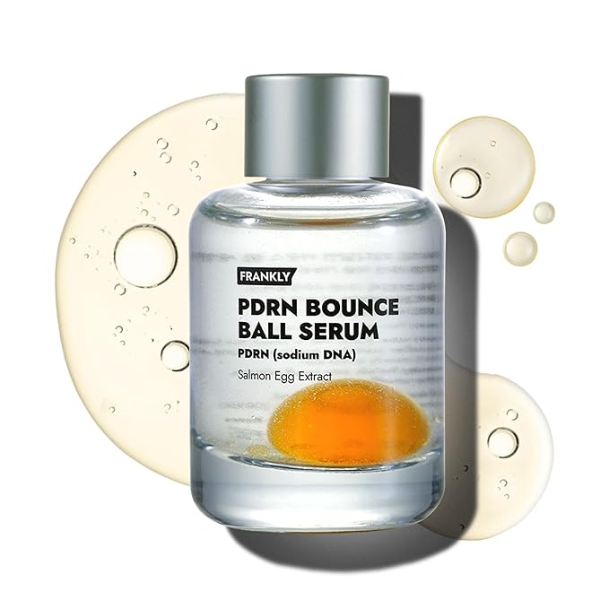 FRANKLY Salmon PDRN Bounce Ball Serum – PDRN Salmon DNA Serum for Plumping, Firming & Glass Skin | Glowing skin Booster | Lightweight, Non-Sticky Korean Skincare | 1.01 fl oz-GlimoraGlow