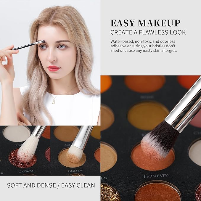 DUcare 15pcs Classic Black Makeup Brush Set with Bag Professional Soft Synthetic Foundation, Blending, Eyeshadow, Powder, Concealer Brushes for Flawless Makeup Application-GlimoraGlow